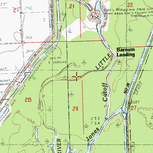 Topographic Map of Barnum Landing, AR