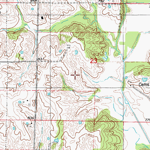 Topographic Map of Mechlin Lake Dam, MO