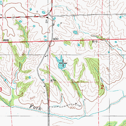 Topographic Map of Newcomb Dam - North Dam, MO