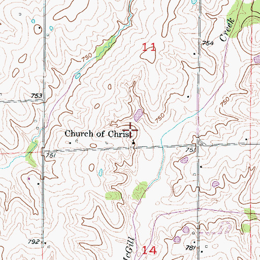 Topographic Map of Anderson Lake Dam, MO