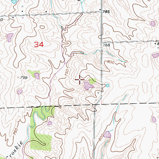 Topographic Map of Knott Lake Dam, MO
