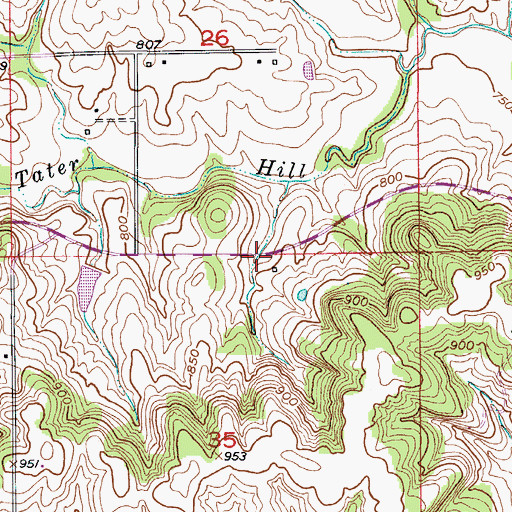 Topographic Map of Henry Lake Dam, MO