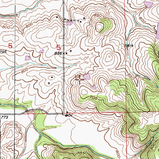 Topographic Map of Sykes Lake Dam, MO