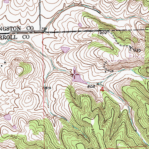Topographic Map of Maberry Lake, MO
