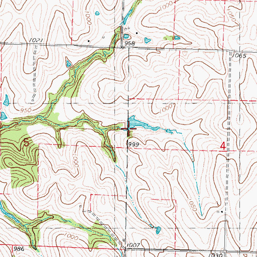 Topographic Map of Nauman Lake, MO