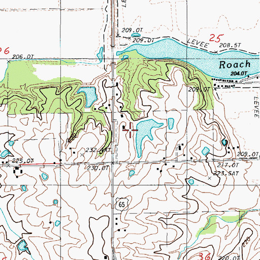 Topographic Map of Moore Lake Dam, MO
