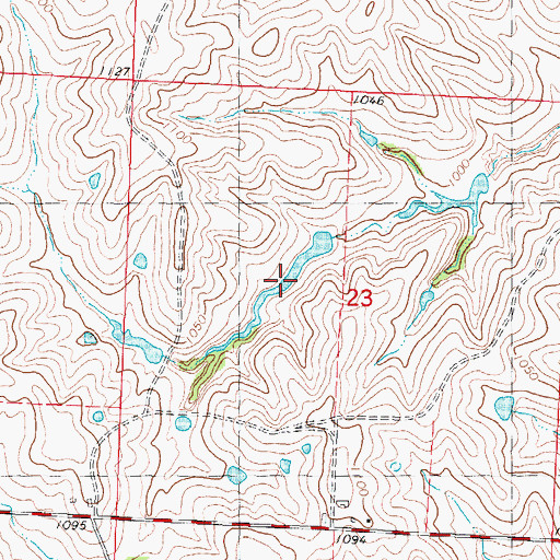 Topographic Map of Patterson Farms Lake Section 23, MO