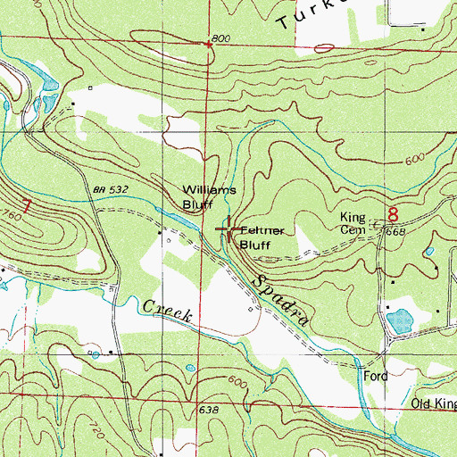 Topographic Map of Basham Creek, AR