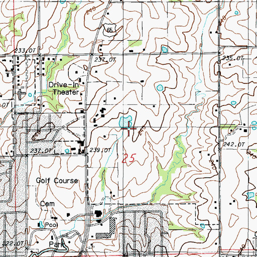 Topographic Map of Litton Lake South Dam, MO