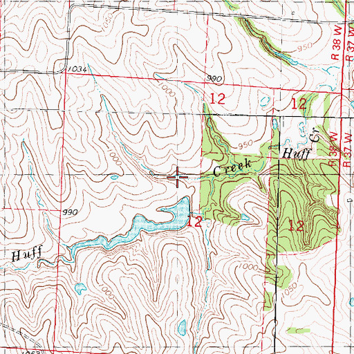Topographic Map of Patterson Farms Lake Section 12 Dam, MO
