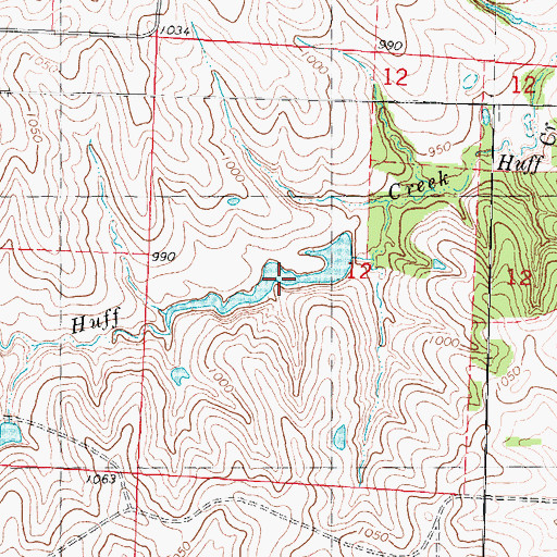 Topographic Map of Patterson Farms Lake Section 12, MO