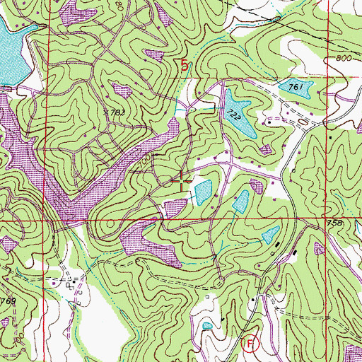 Topographic Map of Prior Lake, MO