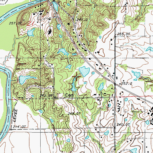 Topographic Map of Hamilton Lake East Dam, MO