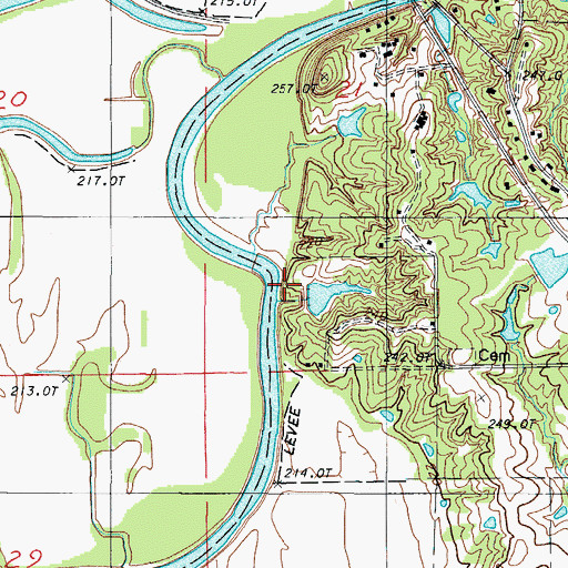 Topographic Map of Hamilton Lake West Dam, MO