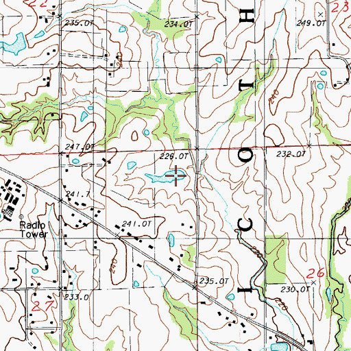 Topographic Map of Thistlethwait Lake Dam, MO