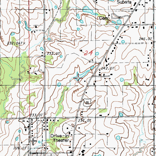 Topographic Map of Litton Lake North Dam, MO