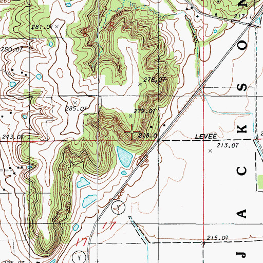 Topographic Map of Smith Lake Dam, MO