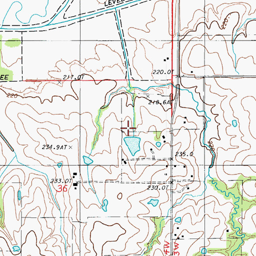 Topographic Map of Frost Lake Dam, MO