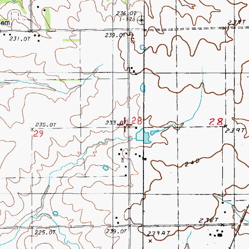 Topographic Map of Fay Lake Dam, MO
