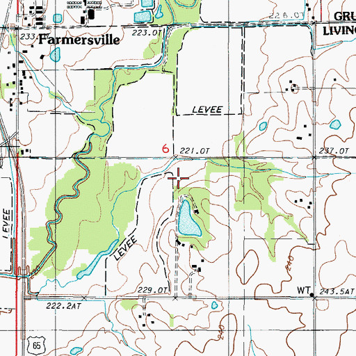 Topographic Map of Ward Lake Dam, MO