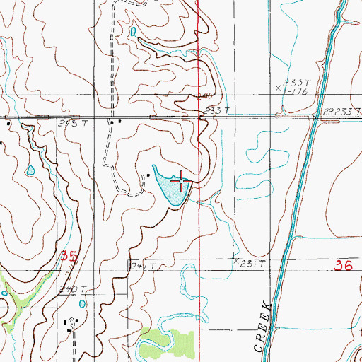 Topographic Map of Mack and Woodard Lake Section 35 Dam, MO