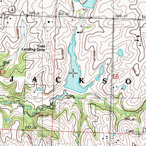 Topographic Map of Cole Lake, MO