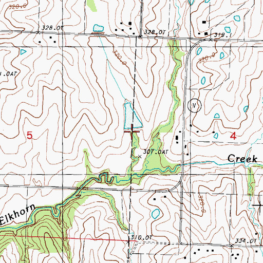Topographic Map of Houston Lake Dam, MO