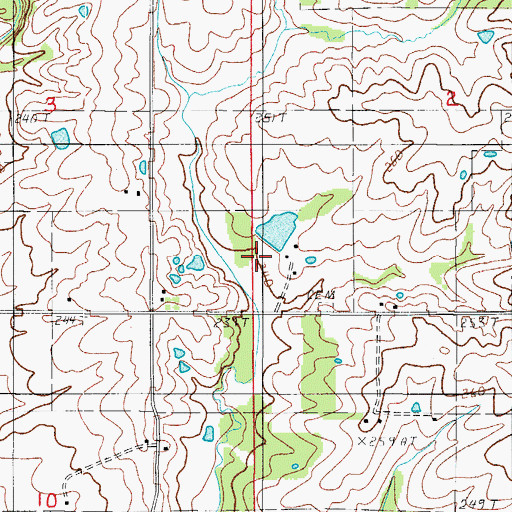 Topographic Map of Tipton Lake Dam, MO