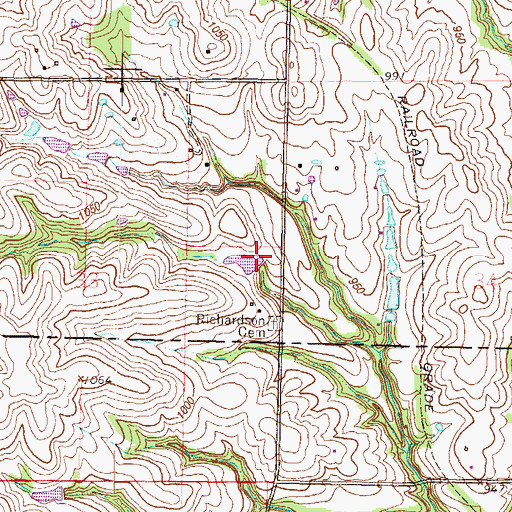 Topographic Map of Jeffers Lake Dam, MO