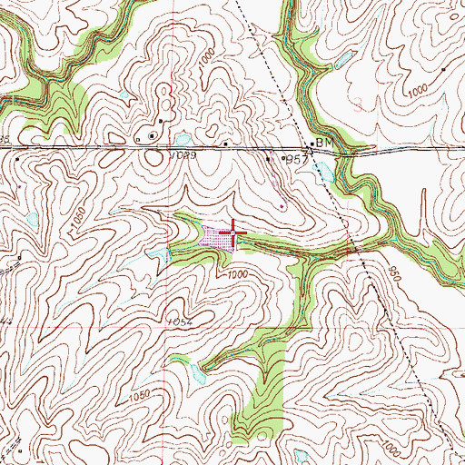 Topographic Map of Trickey Lake Dam, MO
