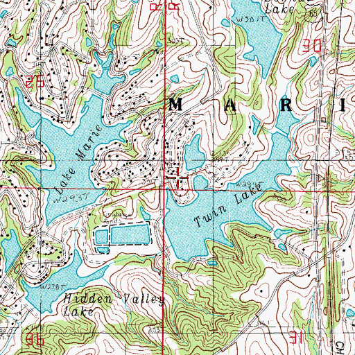 Topographic Map of Berndt Lake SW SW Section 30 Dam, MO