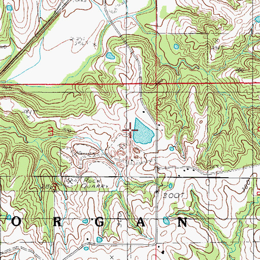 Topographic Map of Meisel Lake Dam, MO