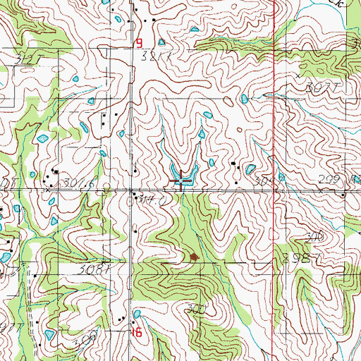 Topographic Map of Campbell Lake, MO