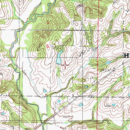 Topographic Map of King Lake Dam, MO