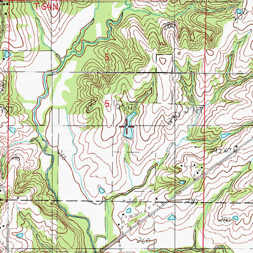 Topographic Map of King Lake, MO