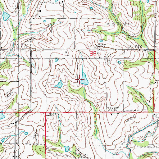 Topographic Map of Hamilton Lake Section 33 Dam, MO