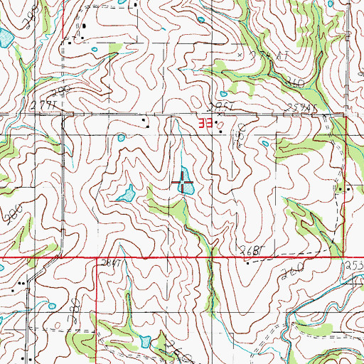 Topographic Map of Hamilton Lake Section 33, MO