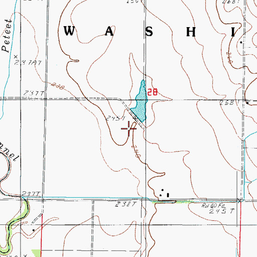 Topographic Map of Knosby Lake Dam, MO