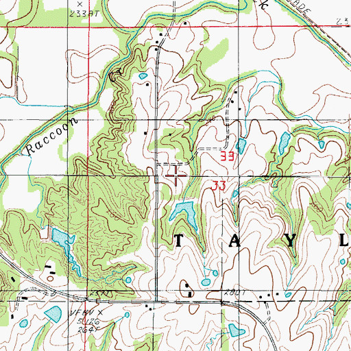 Topographic Map of Hanes Lake Dam, MO