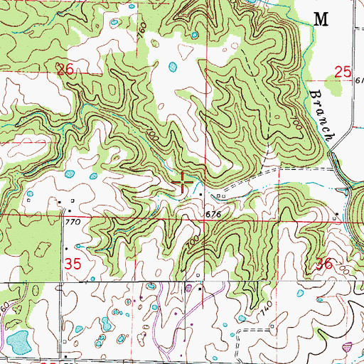 Topographic Map of Callahan Creek Watershed Dam C-2, MO