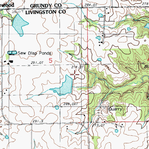 Topographic Map of Fender Farms Lake East Dam, MO
