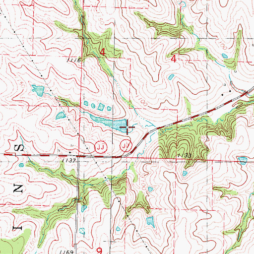 Topographic Map of Blackford Lake Dam, MO