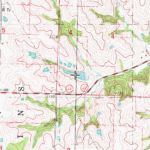 Topographic Map of Blackford Lake, MO