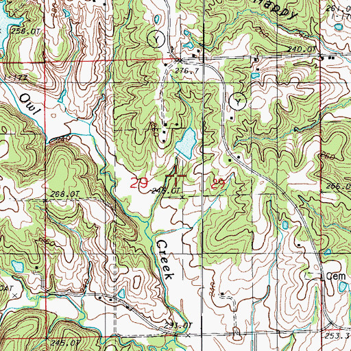 Topographic Map of Fair Lake Dam, MO