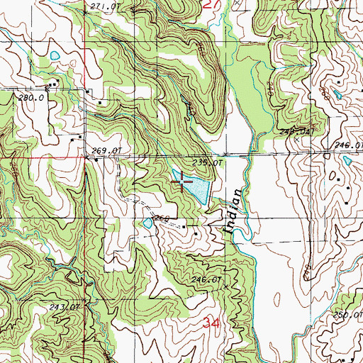 Topographic Map of McDonnal Lake Dam, MO