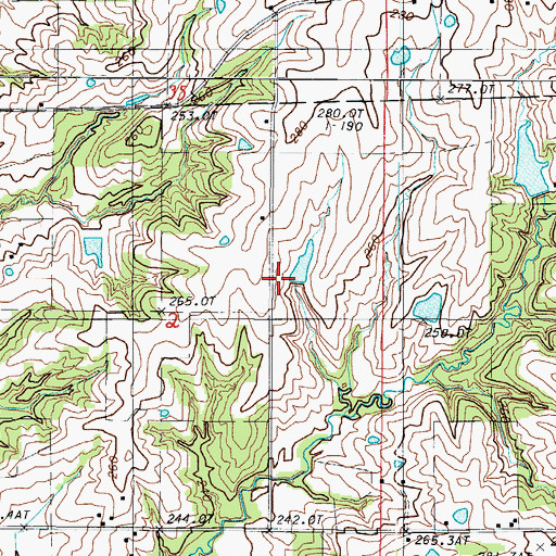 Topographic Map of Straight Lake West Dam, MO