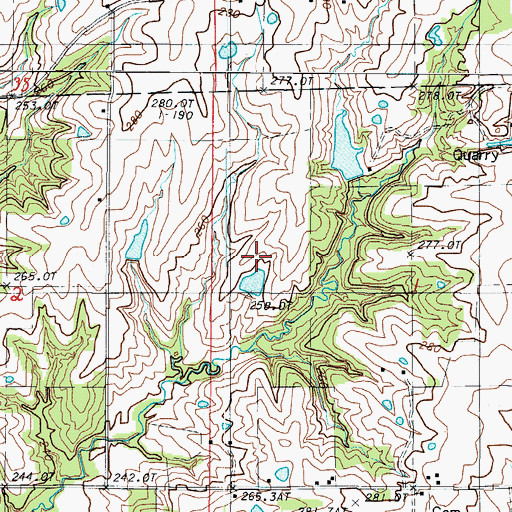 Topographic Map of Straight Lake East Dam, MO
