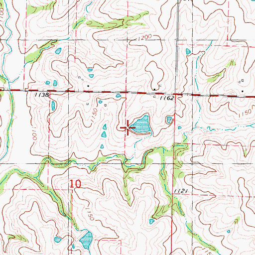 Topographic Map of Allen Lake Dam, MO