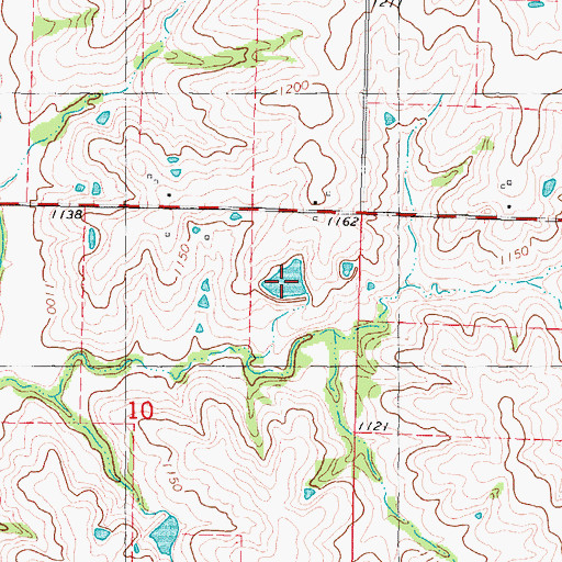 Topographic Map of Allen Lake, MO