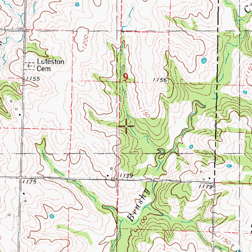 Topographic Map of James Lake Dam, MO